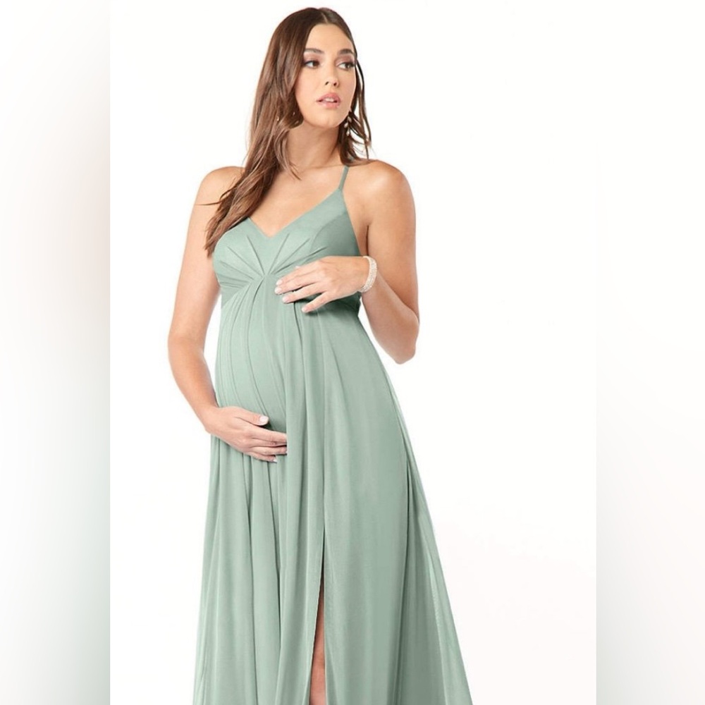 Azazie Sage Green Maternity Dress